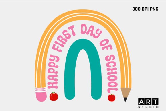 Back to School Rainbow Sublimation Graphics