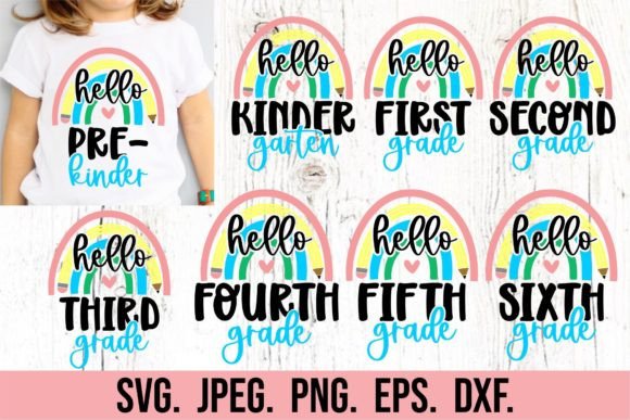 Back to School SVG Bundle - Rainbow PNG
