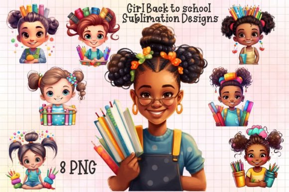 Girl Back to School Sublimation Graphics