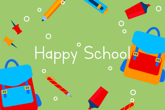 Green Bags Background Back to School Graphics