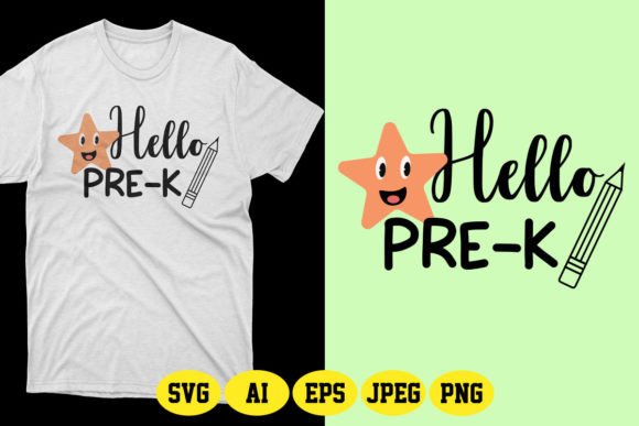 Pre-K Back to School SVG T-Shirt Graphics