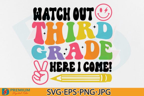 Third Grade SVG: Back to School Graphics for T-Shirt Designs